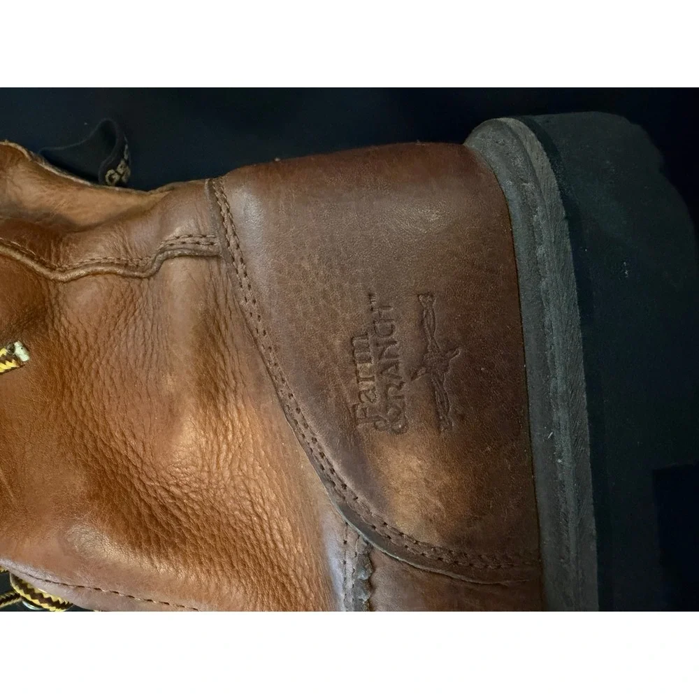 Georgia Boot Brown Leather Logger Work Boots Lace Up Kiltie Mens Vintage